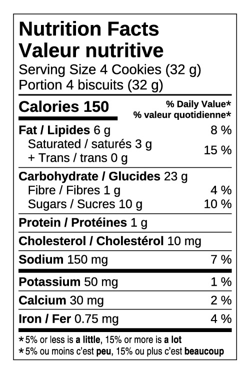 breaktime ginger cookies nutrition facts