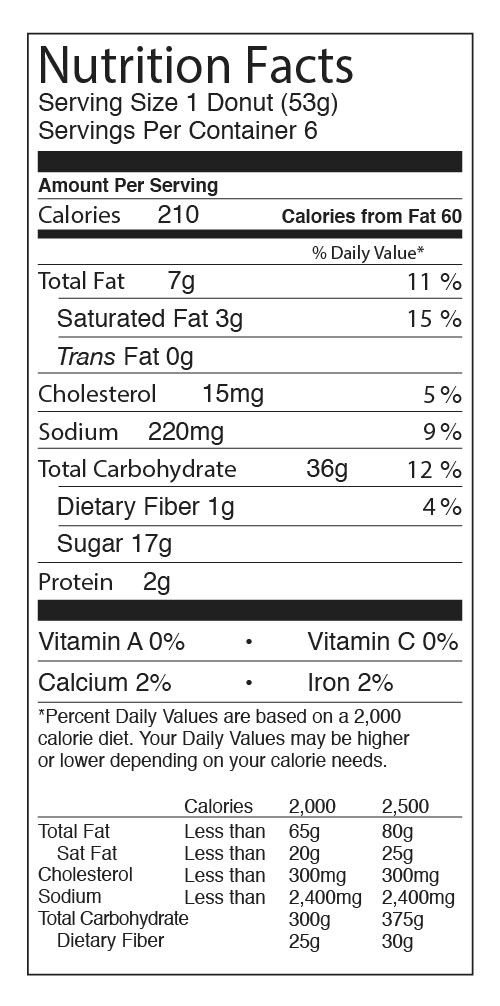 Donut Nutrition Facts Label Besto Blog